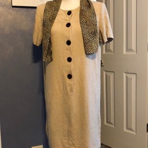 EUC Vintage Brett Alixander linen blend dress